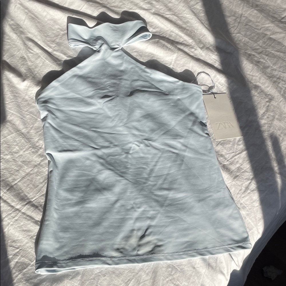 ZARA Pale Blue Halter Neck Tank Top